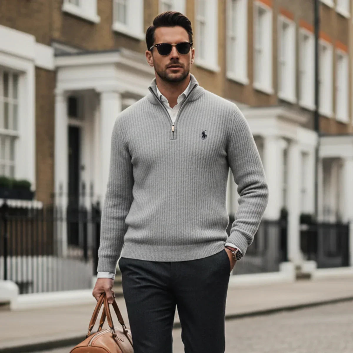 El Paquete Prestige (Suéter + Reloj Minimalista + Gafas de Sol Clásicas)