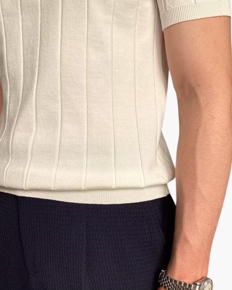 Polo de Algodón Acanalado Cannes