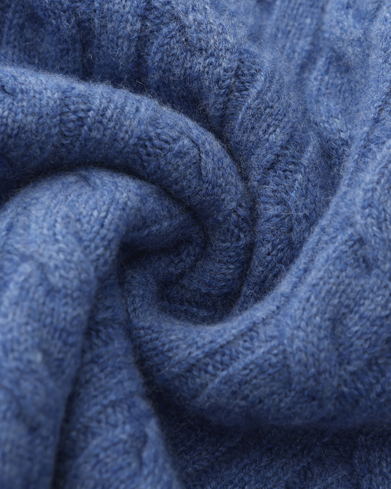 100% Cachemira Tejida Con Media Cremallera